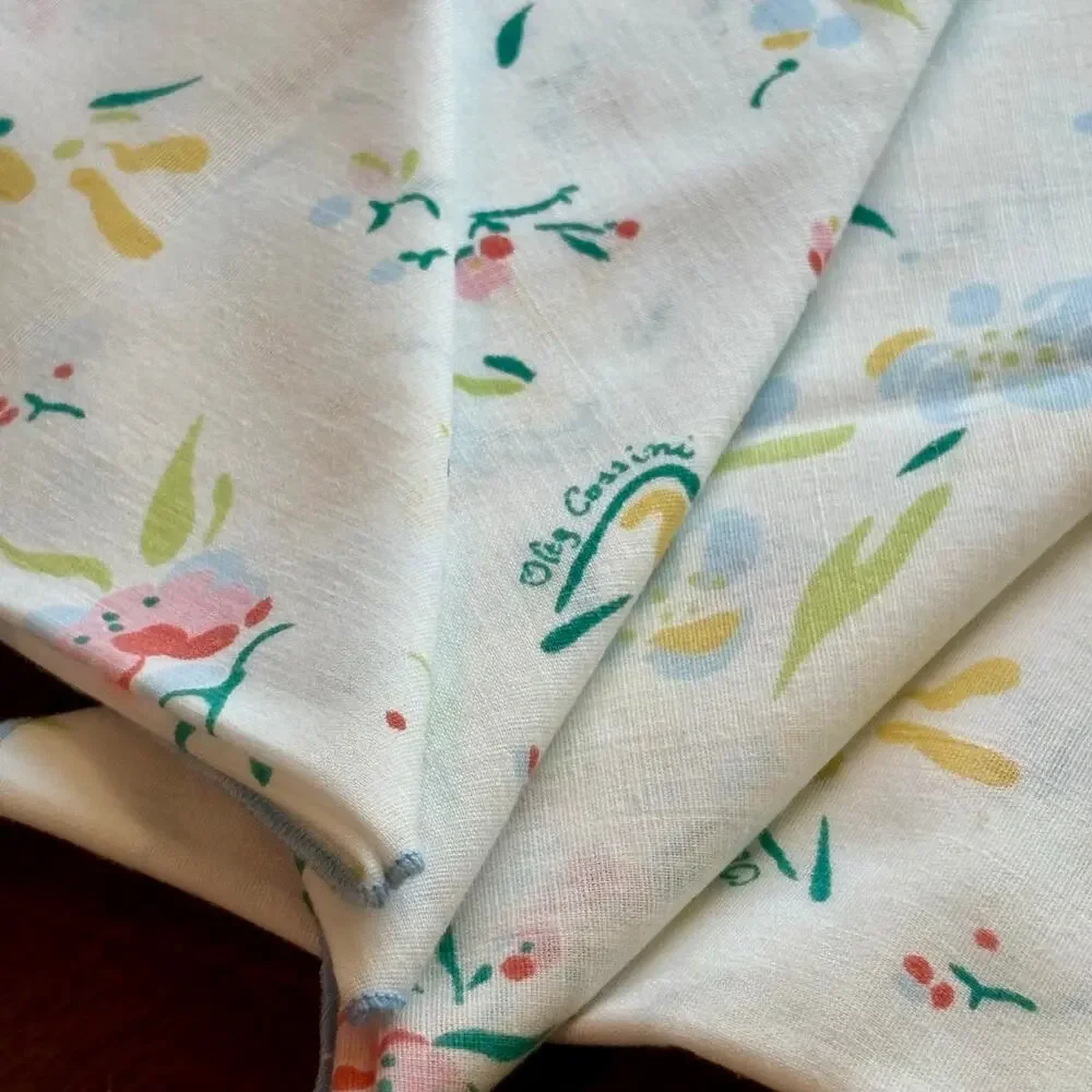 Vintage Oleg Cassini Floral Cotton Cloth Napkins Set of 4